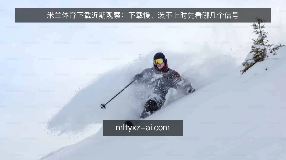 米兰体育下载近期观察:下载慢、装不上时先看哪几个信号